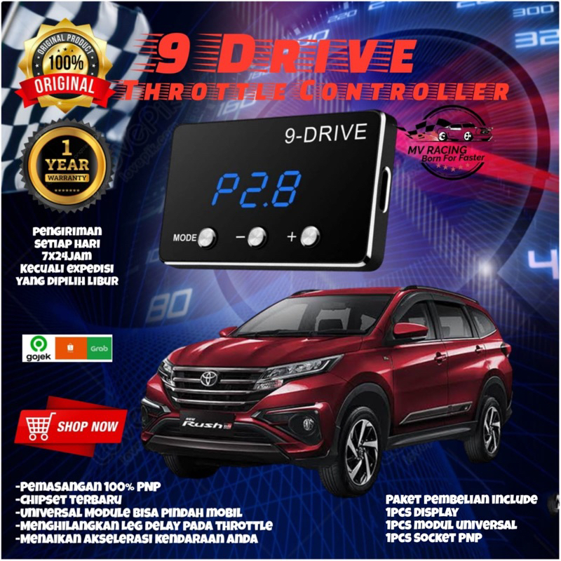 Original 9 Drive Throttle Controller Universal module TOYOTA ALL NEW RUSH 9Drive Piggyback ECU Remap