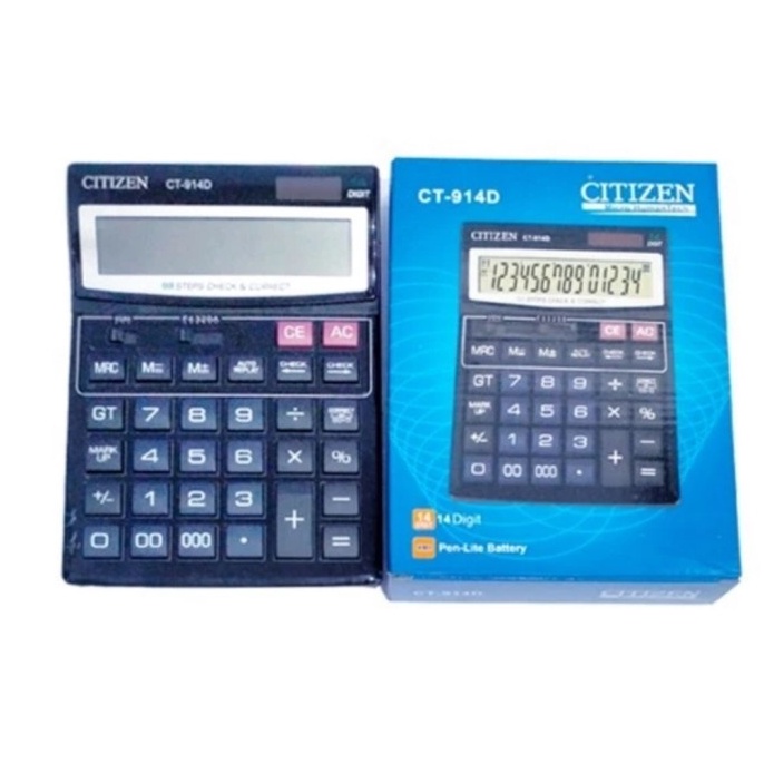 

BOMBASTIS CITIZEN CT914D Check Correct Kalkulator Cek Ulang 14 Digit LCD Besar CT914D