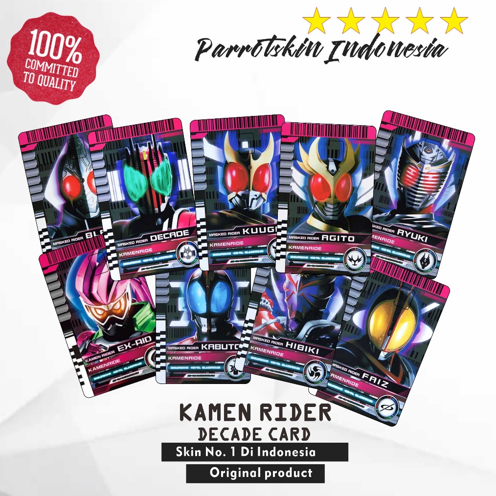 

ORIGINAL Sticker Kartu Atm Kamen Rider Decade Skin Card Emoney Flazz Tapcash ATM Debit Credit