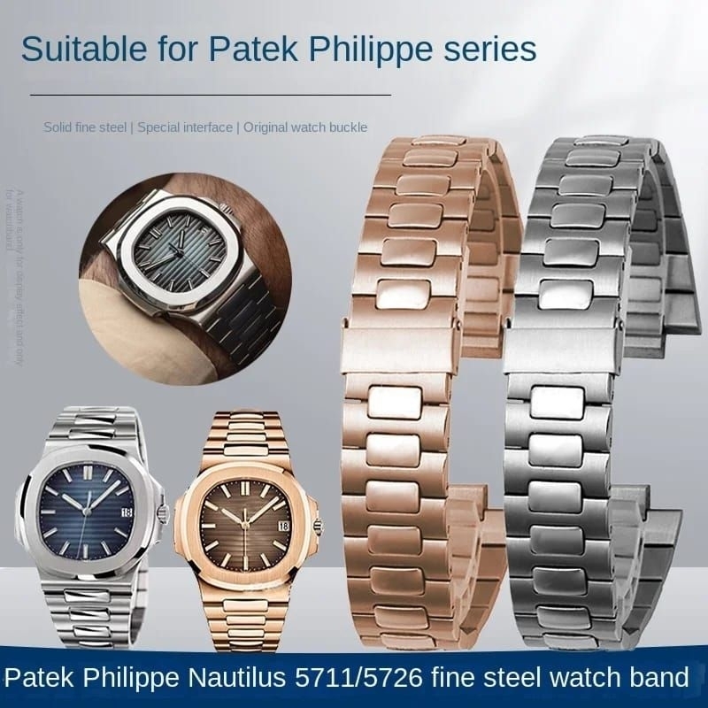Rantai Jam Tangan Band Patek Phillipe Nautilus 5711 5726 Bracelet Steinless Steel Premium With Logo