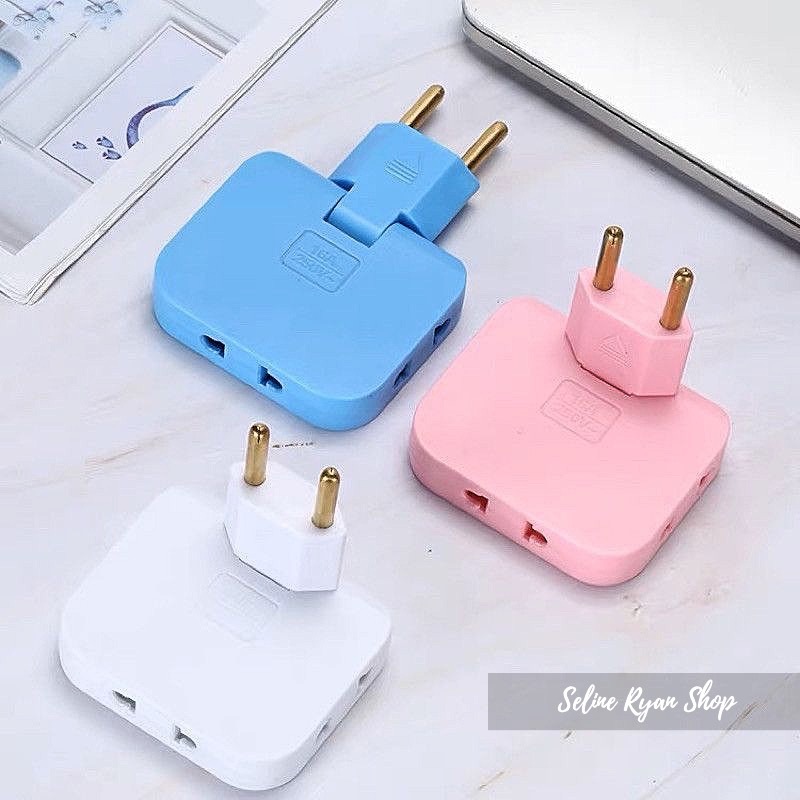 Steker Listrik / Colokan Lipat 3-in-1 / Folding Socket