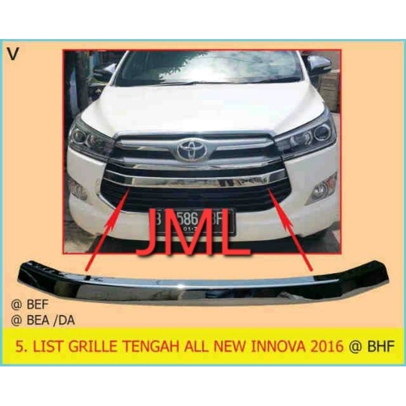 List gril depan chrome bagian tengah Innova reborn 2016 - 2021.