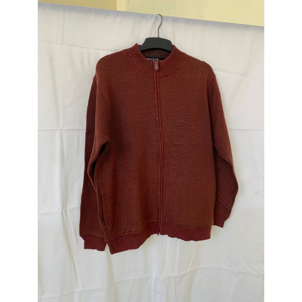 PRELOVED JAKET KNIT WARNA MERAH/OREN/MARUN