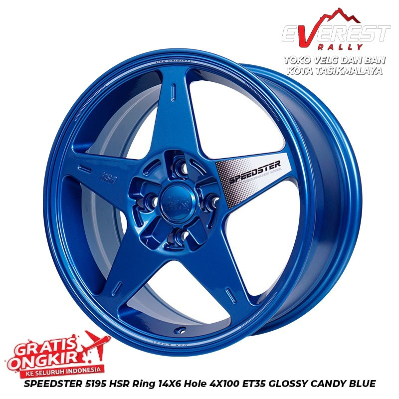 VELG RACING SPEEDSTER RING 14 LEBAR 6 COCOK UNTUK MOBIL KARIMUN WARNA VELG CANDY BLUE
