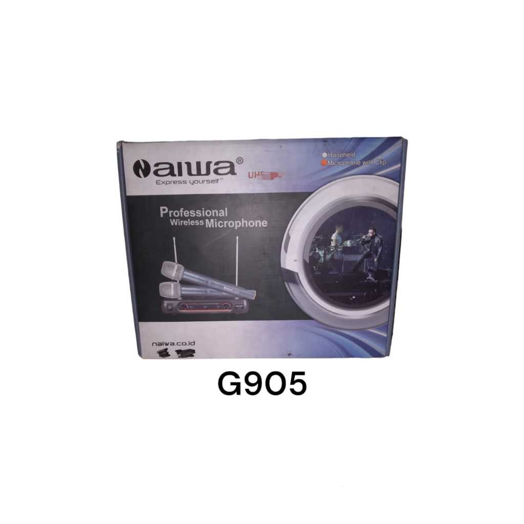 G905 ORI MIC JEPIT WIRELESS AIWA UHF KLIP CLIP ON 2 SET MIX DUAL UHF DOUBLE SET MICROPHONE DUAL MIK.