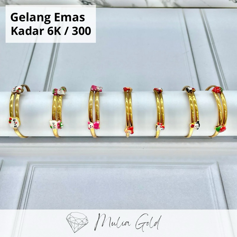 Gelang Emas Anak Kadar 6K / 300 ASLI 100% Lucu dan mengemaskan, Toko mas mulia Bekasi