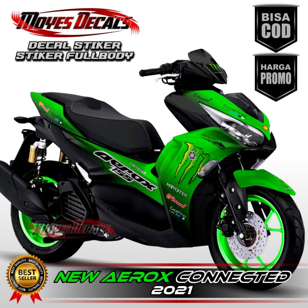 DECAL STIKER MOTOR FULL BODY YAMAHA AEROX 155 NEW CONNECTED DESAIN MONSTER