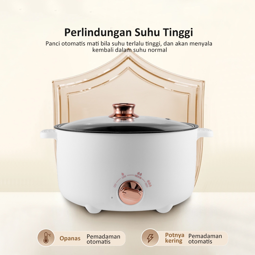 [DEALS] freemir Panci Kukus Listrik 2.5 Liter 24 cm Tutup Kaca Anti lengket Aesthetic Serbaguna Peng