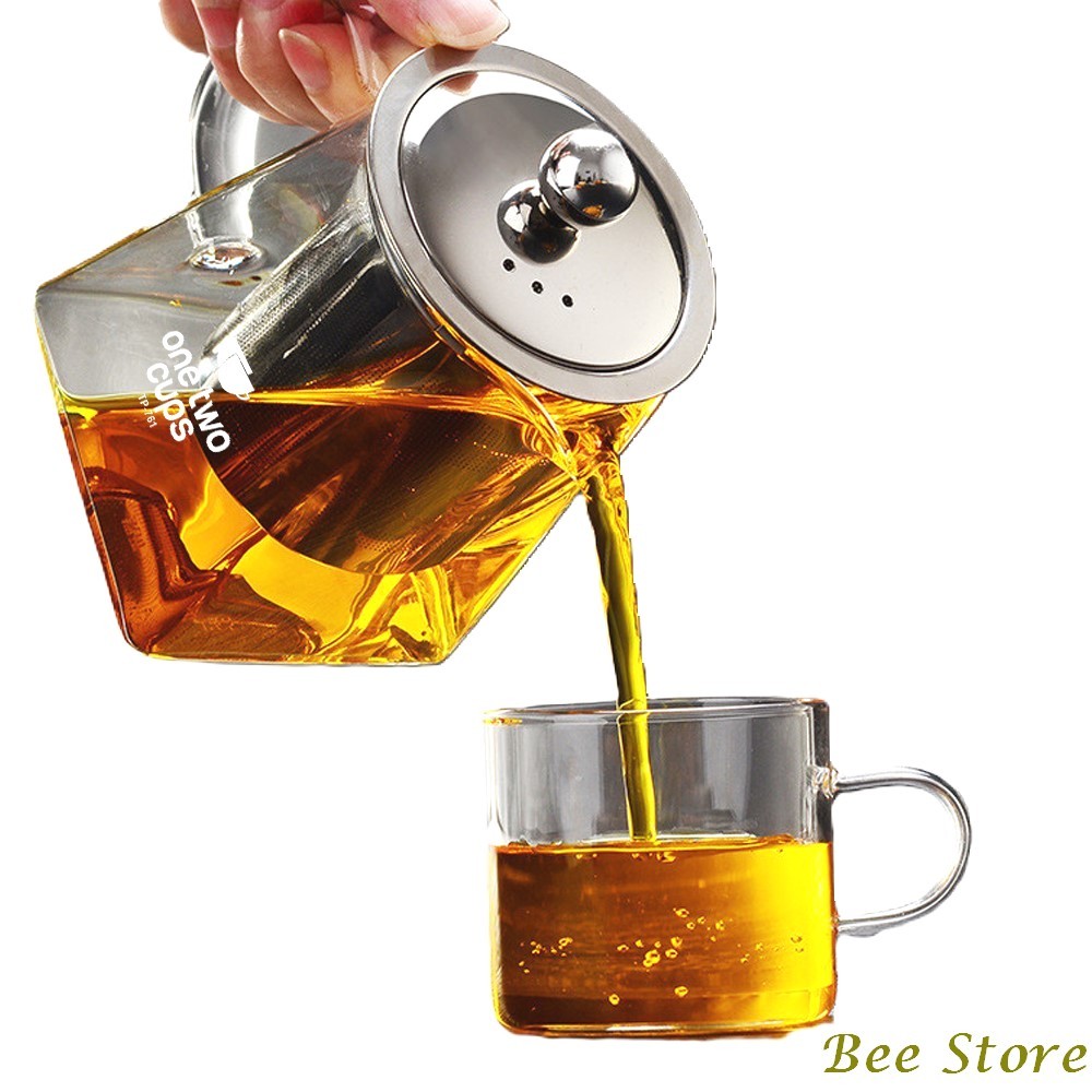Teko Kaca Teh Glass Pitcher Teapot Dengan Saringan 350 ml