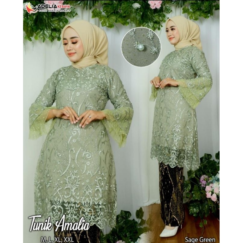 Kebaya modern tunik Amelia Adelia / kebaya brokat / kebaya tunik / kebaya muslim / kebaya kondangan 