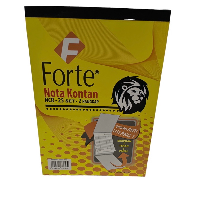 

SERENTAK nota kontan 2ply B2 besar