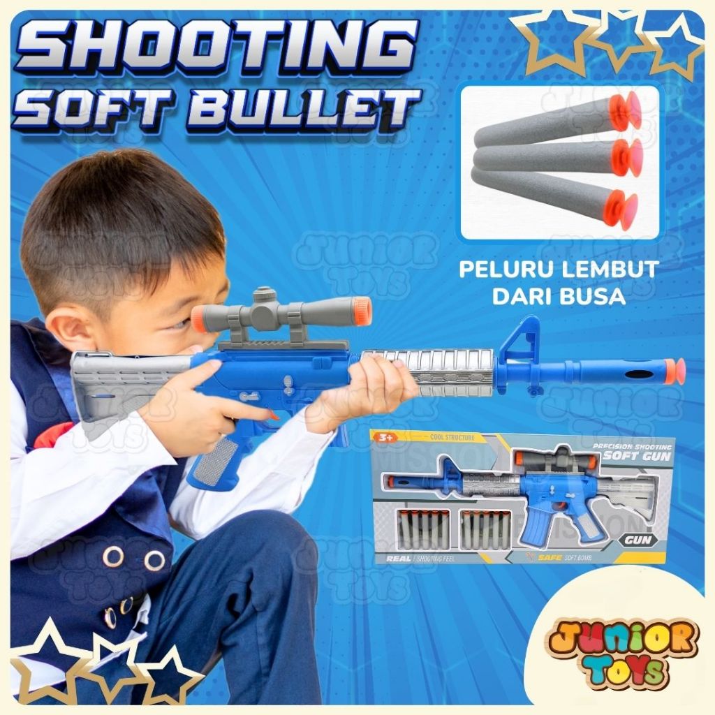 Promo Mainan Tembak Tembakan Anak Laki Peluru Busa Aman Tidak Sakit Pistolan Soft Bullet Gun Toys