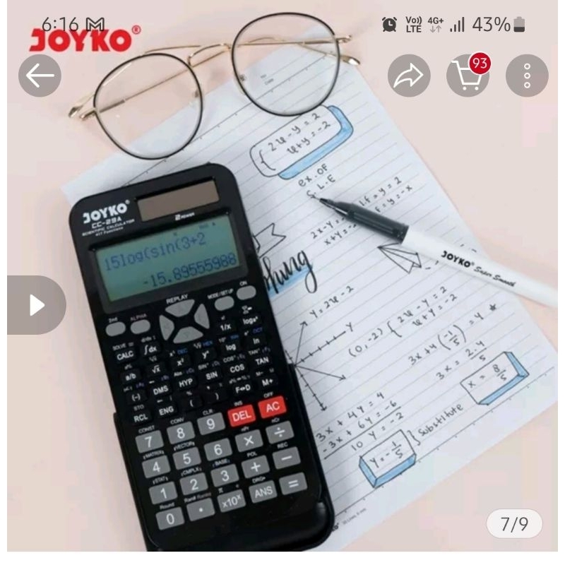 

JUAL MURAH!! kalkulator calculator scientific joyko CC-29A (karena double order)