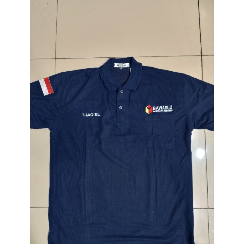 Kaos Krah BAWASLU Seragam Bawaslu Nevy Lengan Pendek