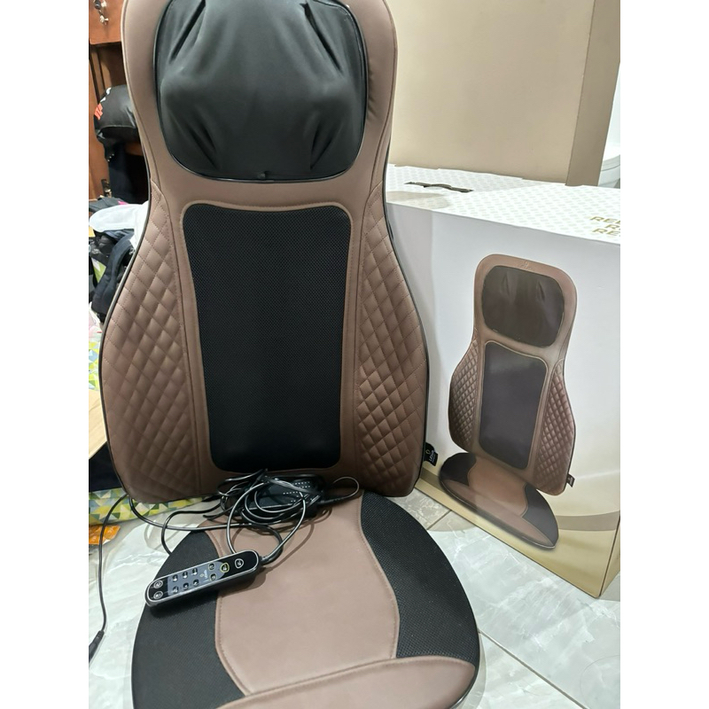 [PRELOVED BISA DITAWAR]Lexata Bantalan Leher Dan Kursi Pijat Shiatsu - Hitam/ Cokelat Massage Seat C