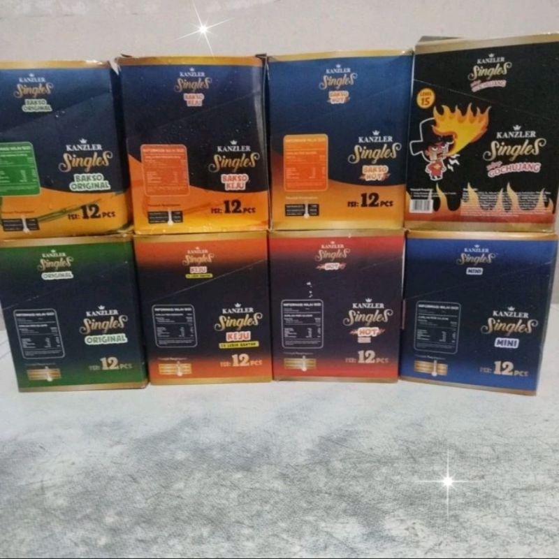 

1 DUS KANZLER SINGLES HOT / ORIGINAL / KEJU / MINI / BAKSO BOX (ISI 12 PCS)