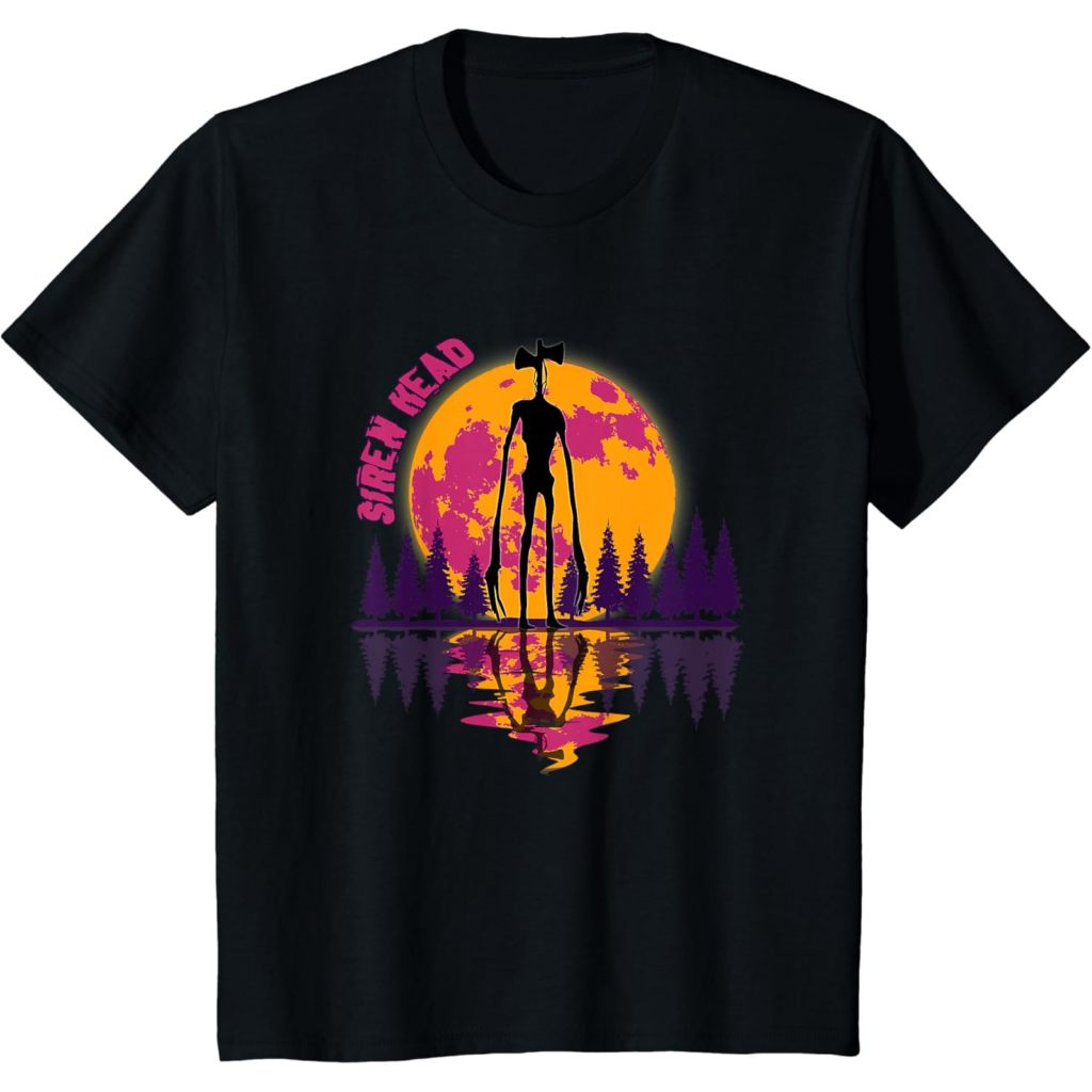 Baju kaos anak Cryptid Full Moon and Siren Head T-Shirt