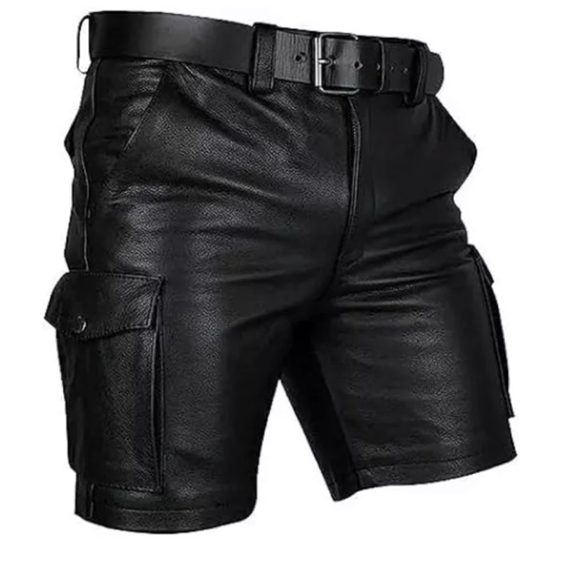 celana cargo pendek pria semi kulit hitam santai