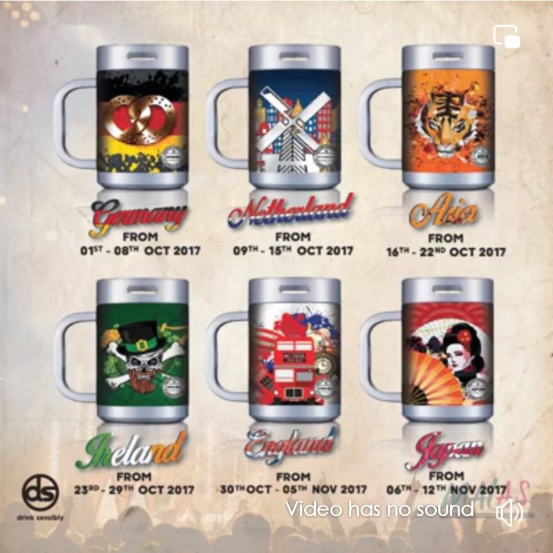 HEINEKEN Pewter Stein Mug Beerfest 2016 Malaysia 5.75" Steinless RARE Koleksi Pribadi ORIGINAL