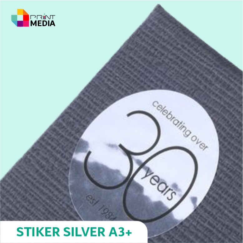 

Printmedia - Cetak Stiker Silver a3+ / Cetak Sticker Label Silver / Stiker Perak / Print Custom A3+