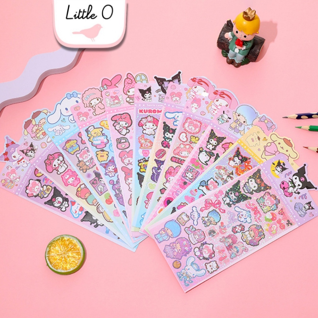 

1PCS Labubu Sanrio Stiker Laser Sticker Note Sticker Jepang Premium Sticker Dekor Stationery