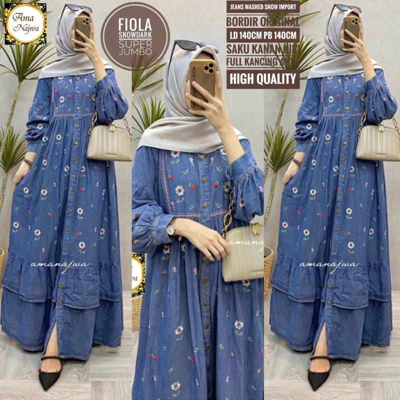 Fiola Super Jumbo Gamis Jeans by Ama Najwa