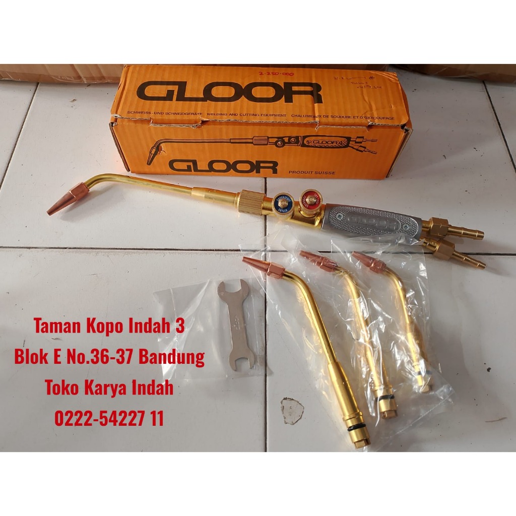 Welding Torch GLOOR ORIGINAL Blander Las Swiss Oksigen Acetylene KARBIT ASLI Tidak Pakai Gas