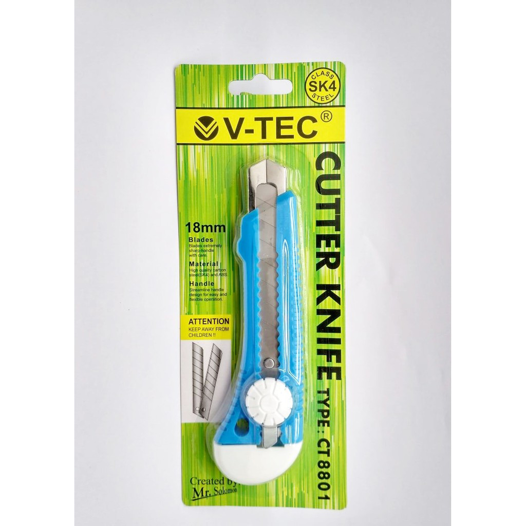 

V-TEC CUTTER KNIFE TYPE CT 8801 / Cutter Vtec 18mm - Pisau Cutter merk Vtec
