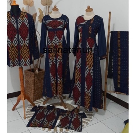 SALINA TENUN SET ZURIA TENUN ASLI TROSO WARNA BIRU NAVY