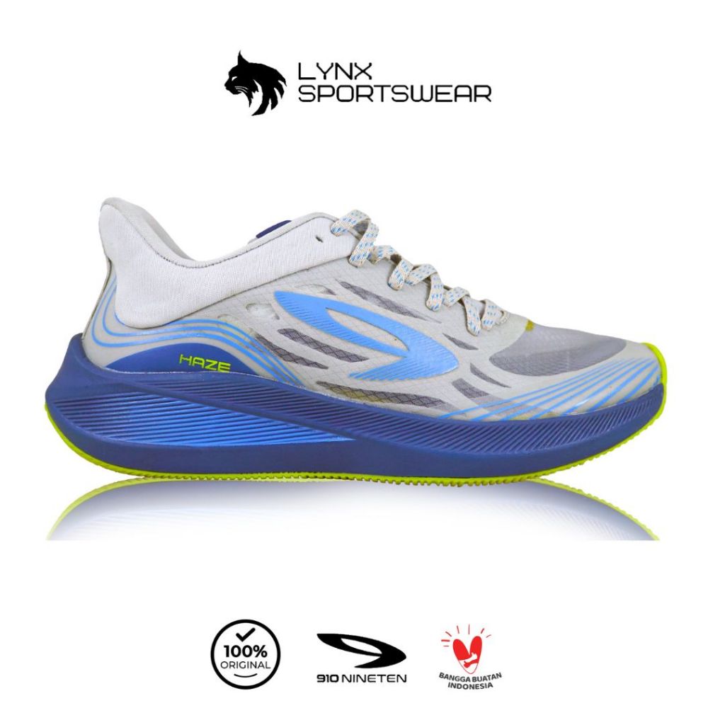 910 Sepatu Lari Haze Vision 1.0 - Abu Md/Biru/Kuning
