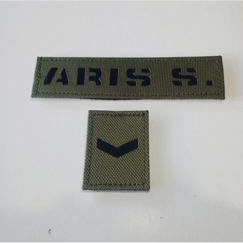 Papan nama patch laser pangkat topi pdl pdh laser tni polri