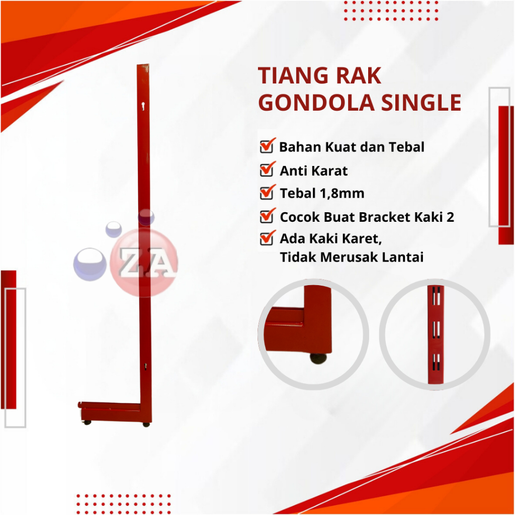 Tiang Rak Gondola Minimarket Single