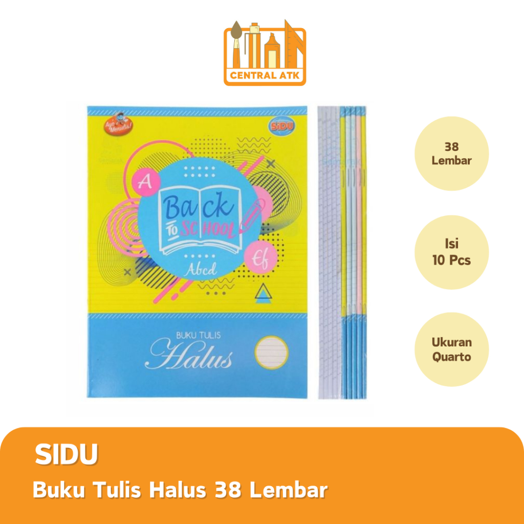 

BUKU TULIS HALUS SIDU 38 LEMBAR ISI 10 PCS / PACK