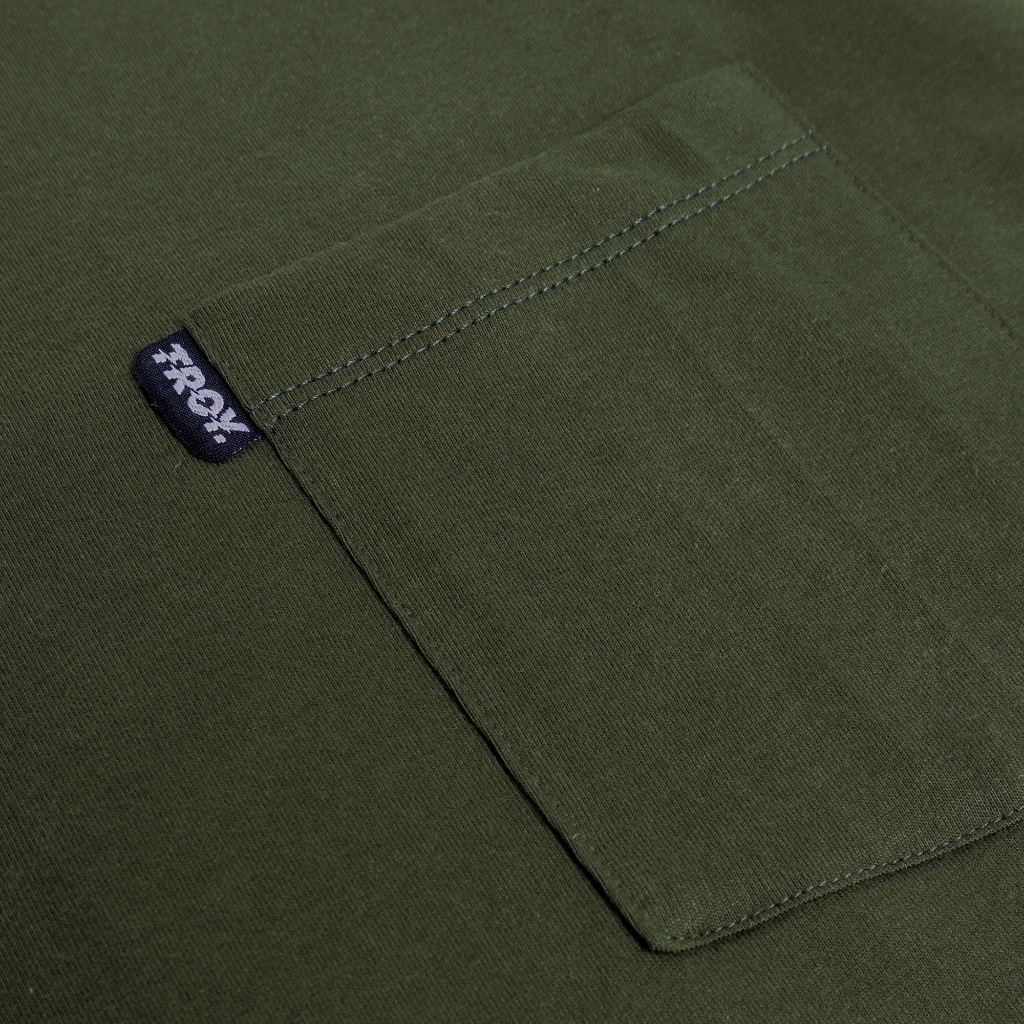 Troy Company Boxy Pocket Oversize Tshirt Army Green Basic - Kaos Boxy Pocket Oversize Polos Hijau Army BKD 2613