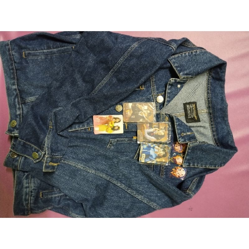 Erigo Denim Jacket JKT48 Medium Blue By Ryol (ELLA, CHRISTY, INDIRA) + Lanyard JKT48 New Era Black, 