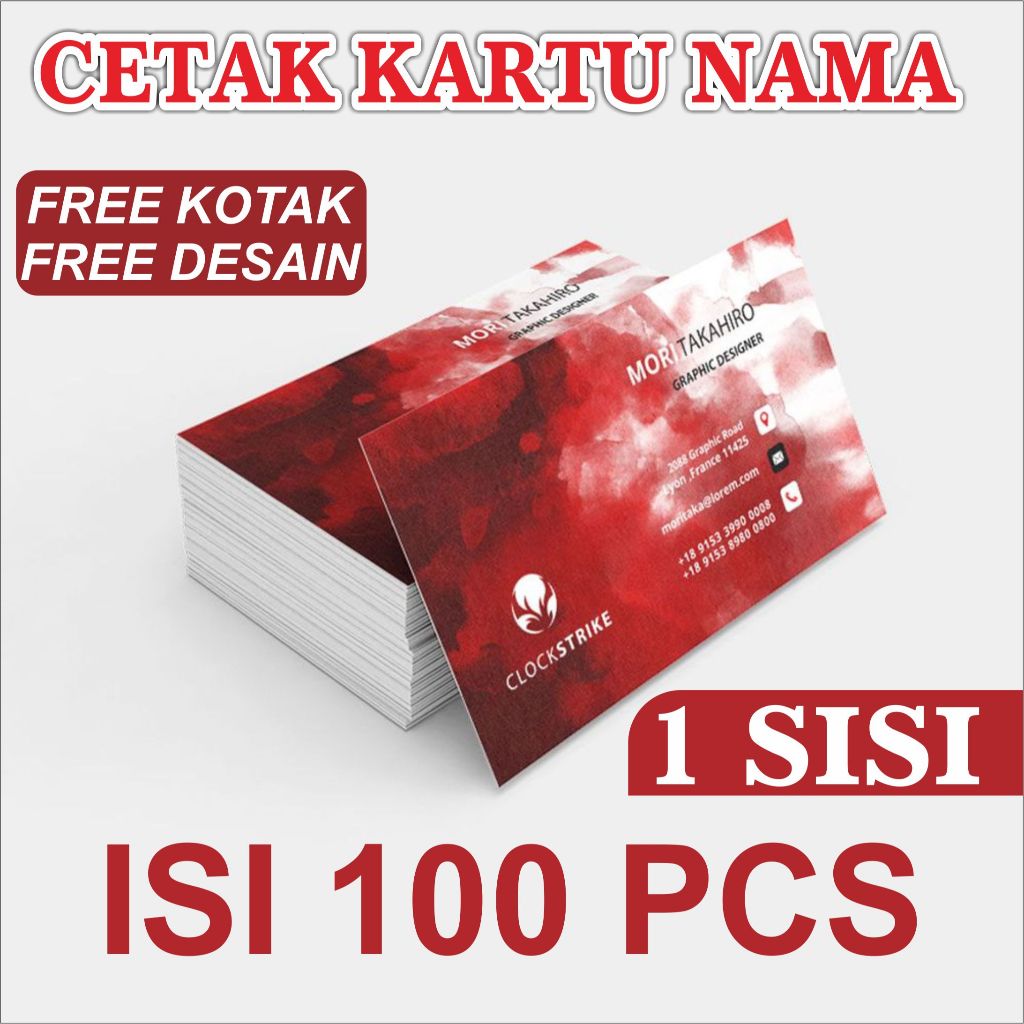 

CETAK KARTU NAMA/NAME CARD, 100pcs + Box, Free Desain