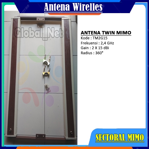 Antenna Sectoral MIMO Twin - RNet 2.4 GHz Include Pigtail + Penyangga & Bracket