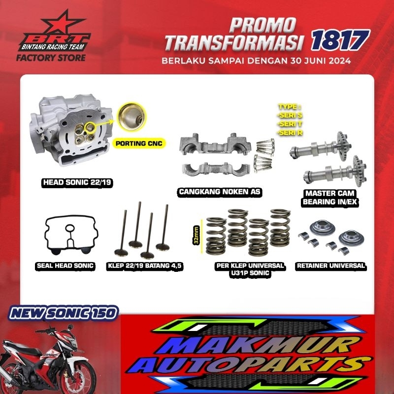 Promo Transformasi BRT 1817 Super Head Sonic 150 New (BINTANG RACING TEAM BRT0