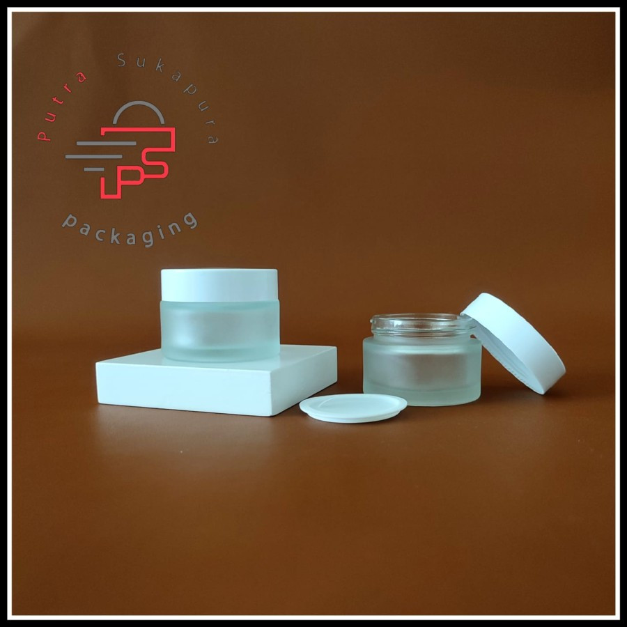 Pot cream kaca 30gr frosted/pot jar kaca 30gr/pot kosmetik 30gr kaca