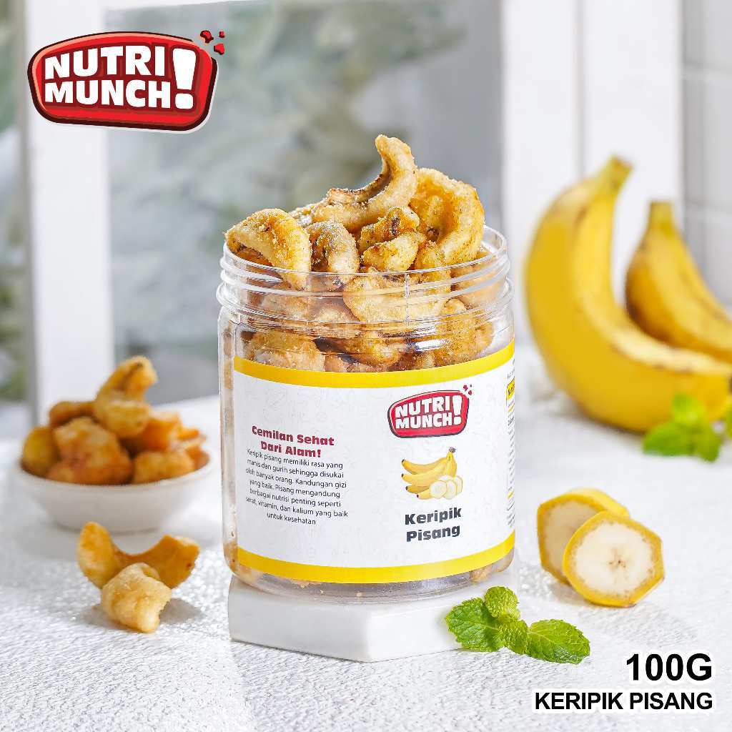 

NUTRIMUNCH KERIPIK BUAH PISANG 100 GRAM ASLI BUAH PISANG KERIPIK SNACK FRUIT ORIGINAL