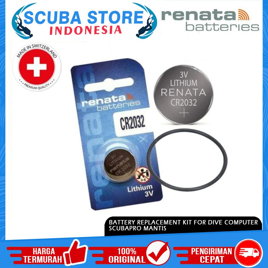 CR2032 Battery Replacement Kit Renata Dive Computer Sucubapro Mantis Smartwatch Jam Tangan Selam Scu