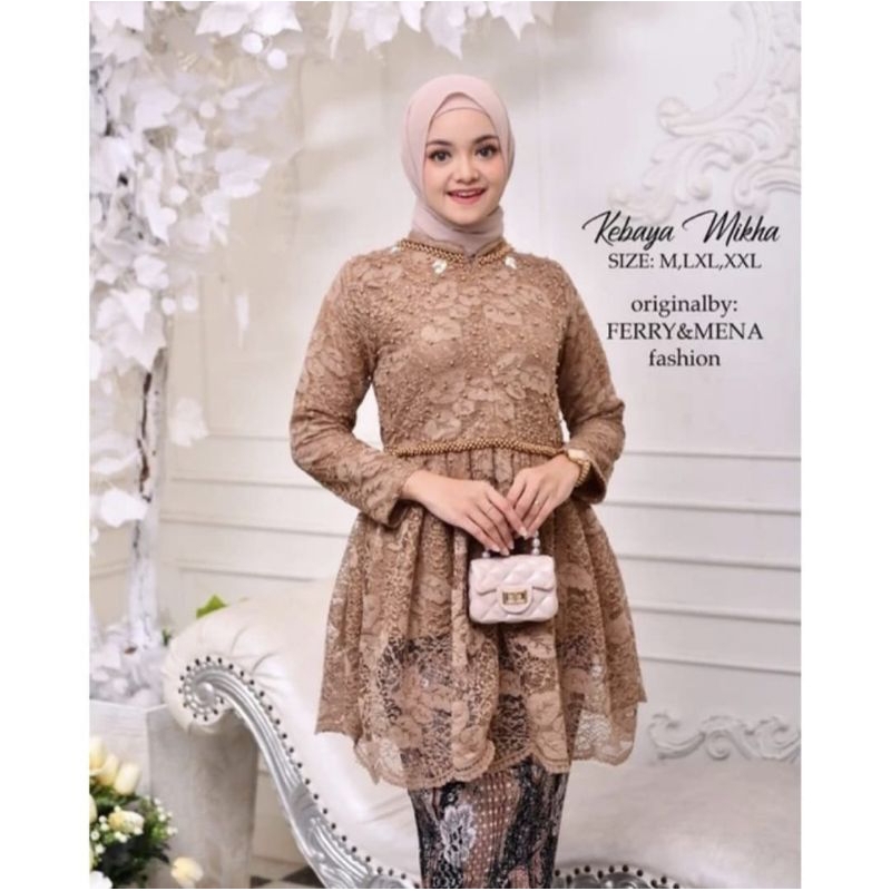 Kebaya Brokat Payet / Kebaya Brokat Busui Resleting Depan / Kebaya Pesta