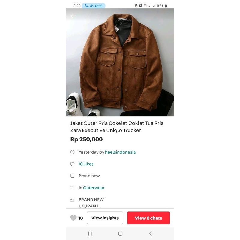 Jaket Outer Trucker Suede Men Cokelat