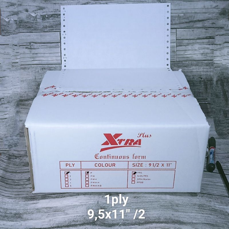 

Kertas continuous 1ply 9.5x11"dibagi 2