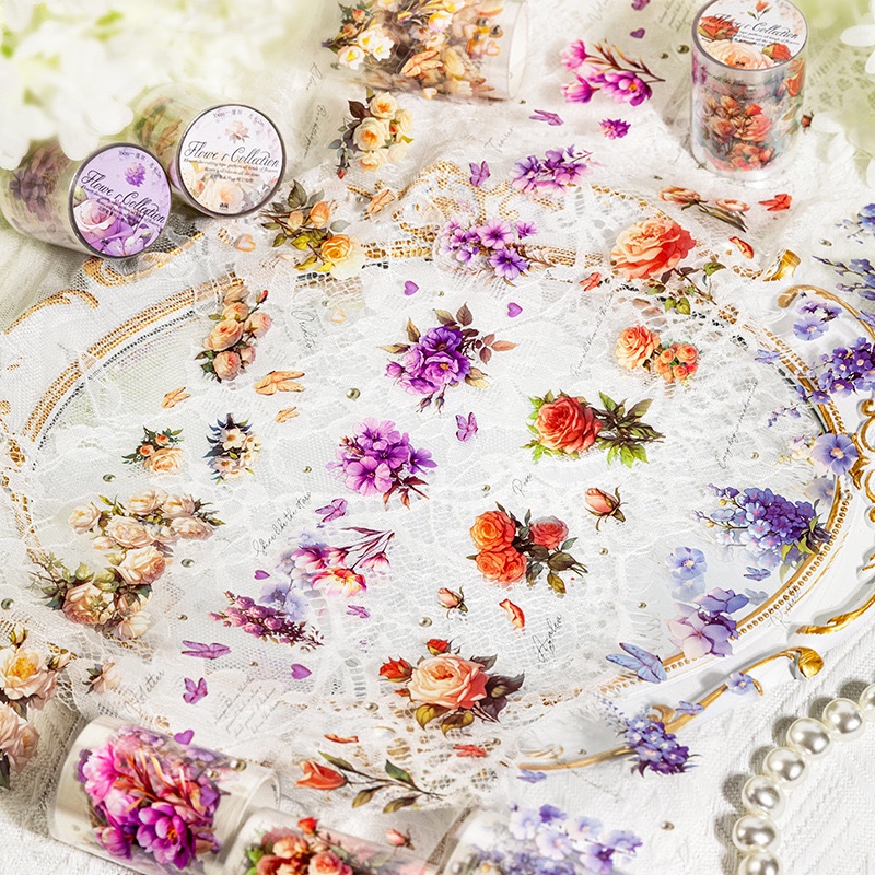 

(kiricart) Beauty in Flower Sticker PET tape DIY Journal Scrapbook