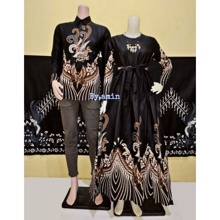 KODE W12S Gamis Batik Couple Terlaris BISA BAYAR DITEMPAT