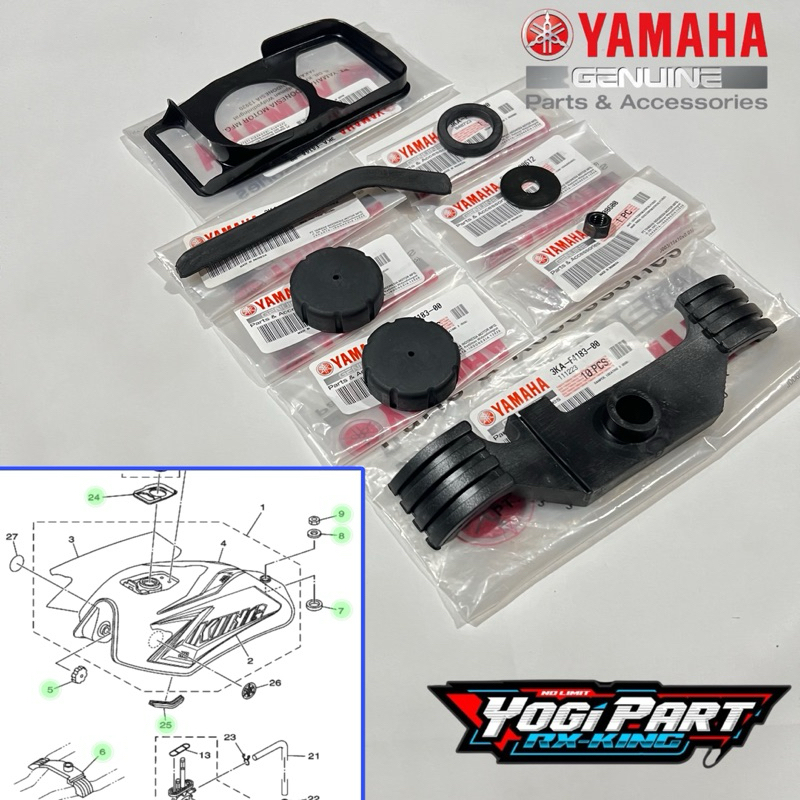 KARET DAMPER DUDUKAN TANGKI TENGKI RX KING RXKING FULL SET ORIGINAL