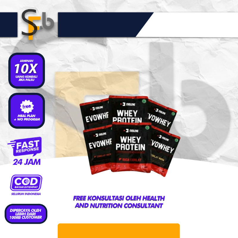 EVOLENE Suplemen Whey 6 Sachet Suplemen Susu Fitness