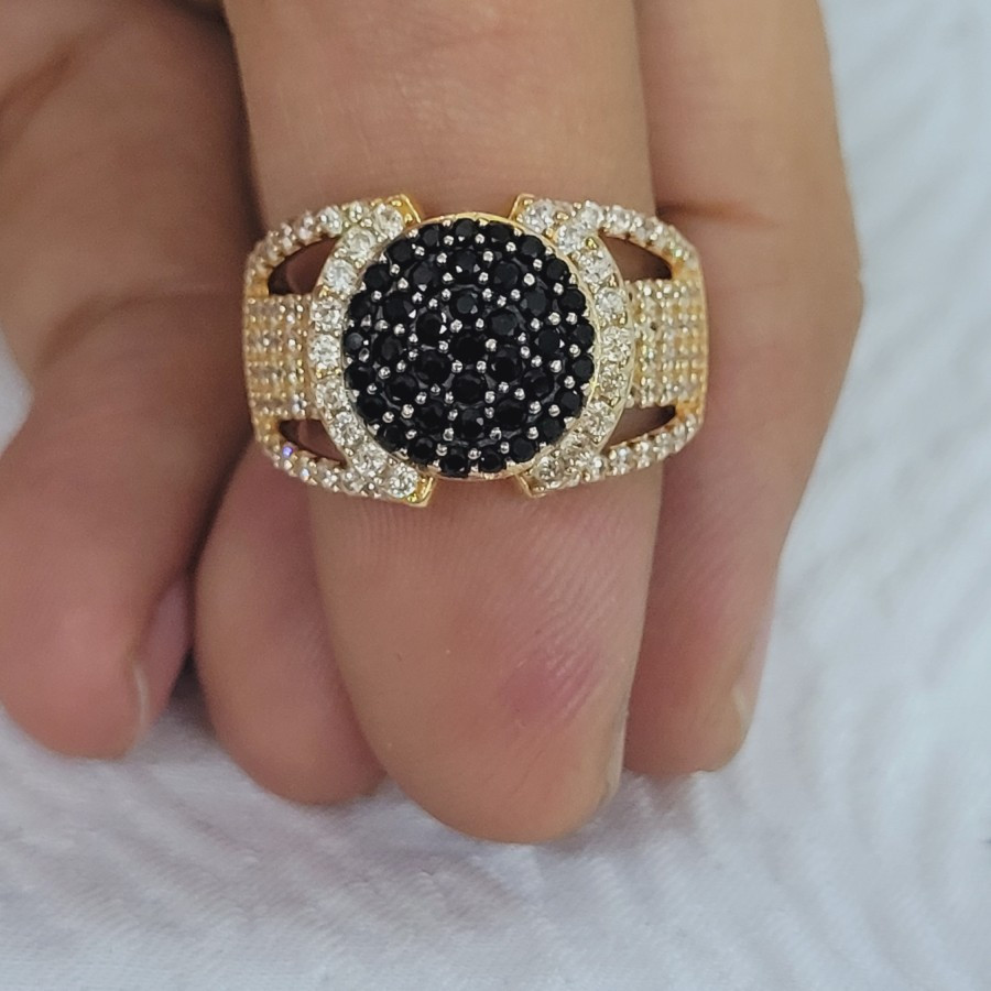 cincin model batu hitam variasi ad emas 70% 700 70 % 16k