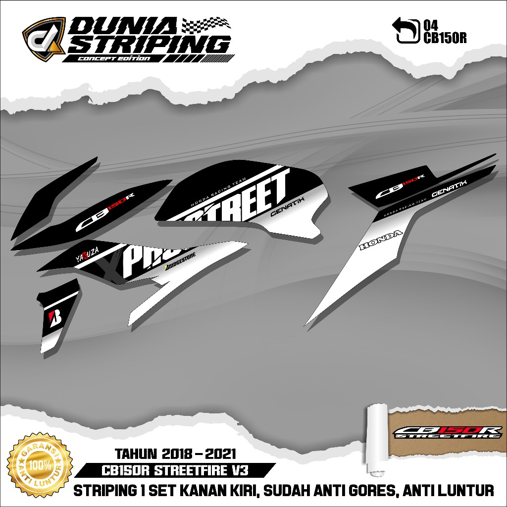 Striping Stiker Lis Variasi CB150R NEW Streetfire 2018/2019/2020